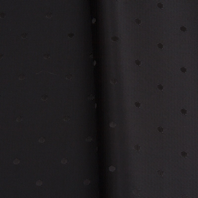 Ткань подкладочная Поливискоза Twill, 90гр/м2, 52пэ/48вкс, 146см, черный Жаккард точка/S580, (50м) K3