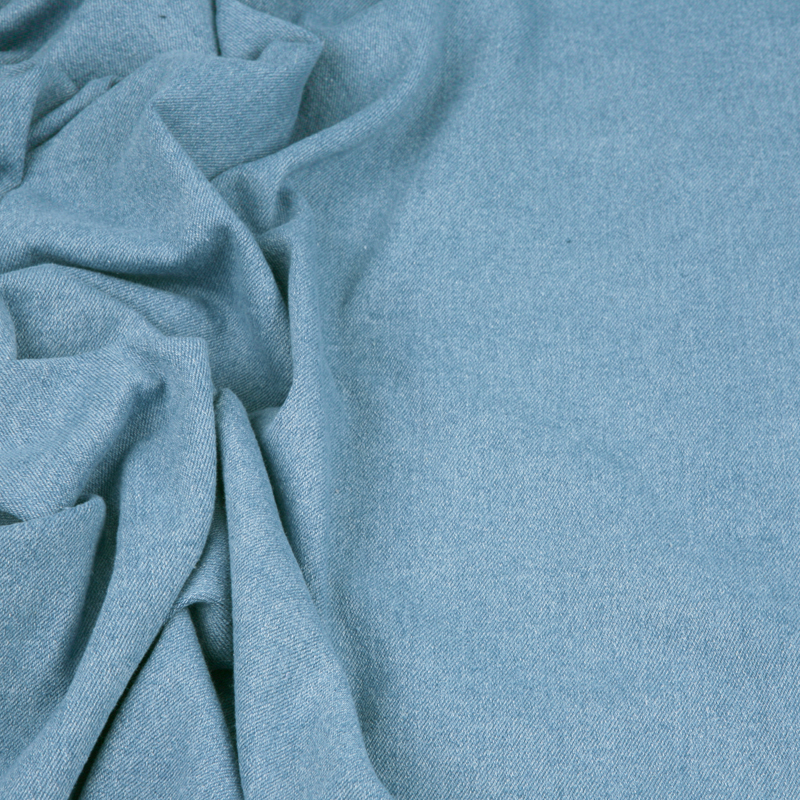 Ткань Джинса 290гр/м2 (8.6 oz), 62хб/20вск/17пэ/1спан, 130см, голубой светлый XBL-300441