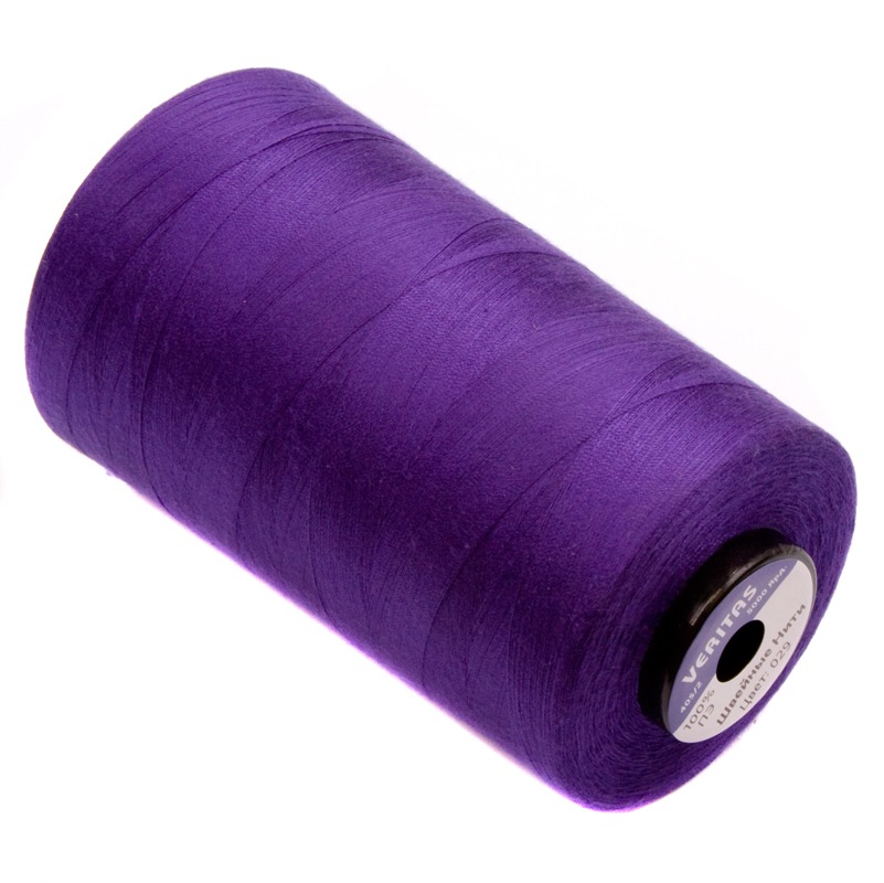 Нитки швейные 100% PE 40/2 цв S-029 фиолетовый темный (боб 5000ярдов) VERITAS1