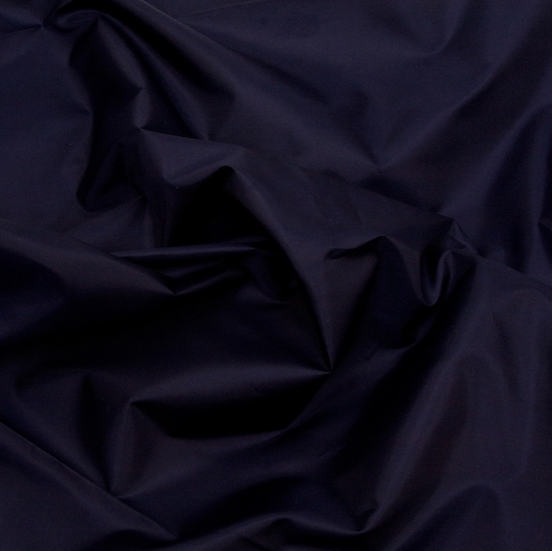 Ткань курточная Таффета 190T, WR/PU Silver, 65гр/м2, 100пэ, 150см, синий темный/S058, (рул 100м) D1