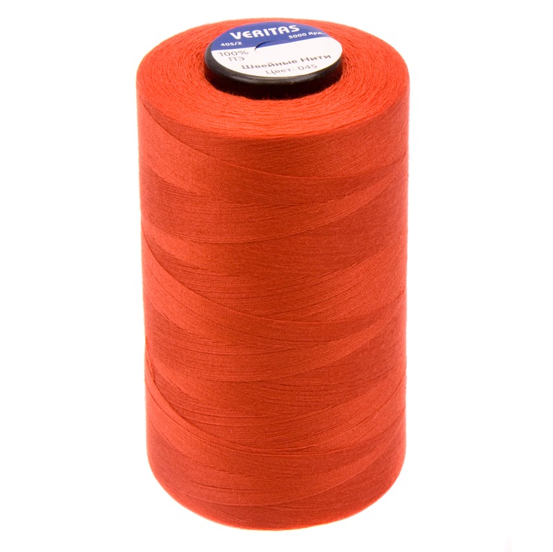 Нитки швейные 100% PE 40/2 цв S-045 оранжевый темный (боб 5000ярдов) VERITAS0