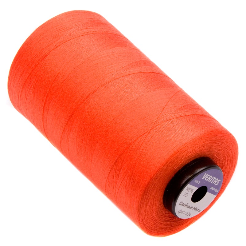 Нитки швейные 100% PE 40/2 цв S-024 оранжевый темный (боб 5000ярдов) VERITAS1