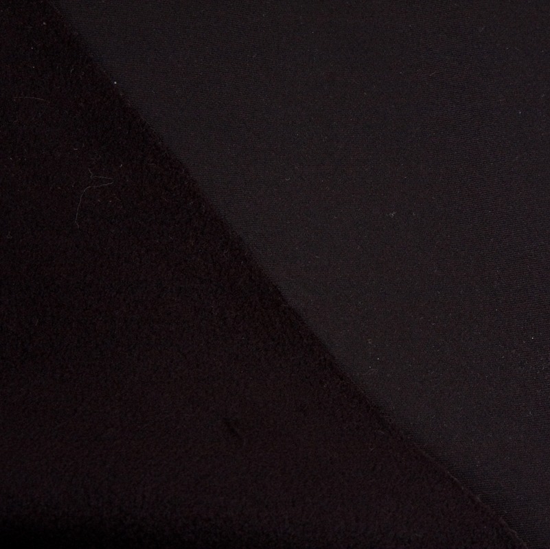 Ткань мембранная Texshell Twill, WR TPU 3k/15k Fleece, 320гр/м2, 100пэ, 150см, черный/S580, (рул 50м2