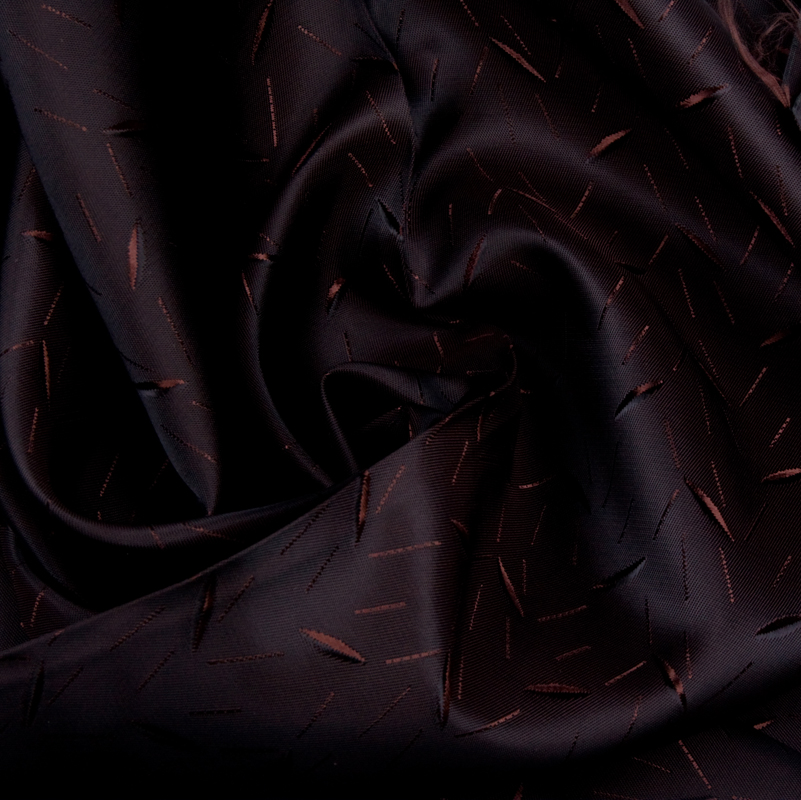 Ткань подкладочная Поливискоза Twill, 90гр/м2, 52пэ/48вкс, 146см, коричневый Жаккард зернышко/S917,0